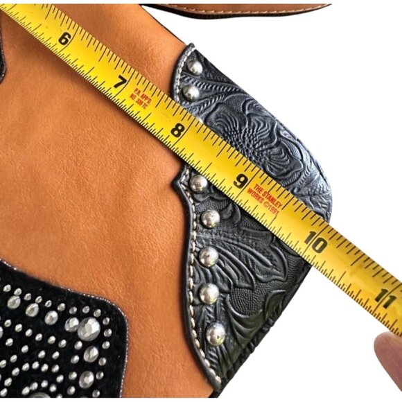 Western Crossbody Bag With Rhinestone Cross Design - Picture 8 of 9
